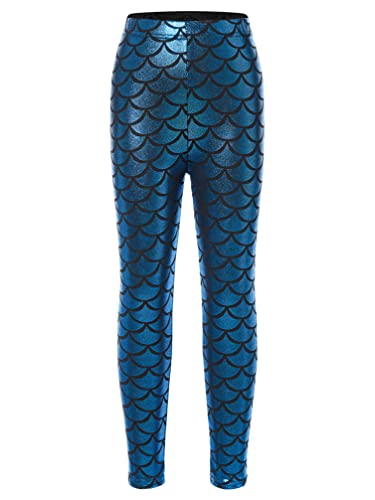 TiaoBug Mädchen Metallic Meerjungfrau Hose Fischschuppen Print Leggings Tights Fasching Karneval Kostüm Zubehör Hellblau 110-116 TiaoBug Mädchen Metallic Meerjungfrau Hose Fischschuppen Print Leggings Tights Fasching Karneval Kostüm Zubehör Hellblau 110-116 von TiaoBug