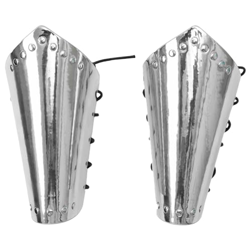 TiaoBug Männer Kunstleder Armschienen Mittelalterliche Armrüstung Ritter Gladiator Armschützer Punk Handgelenkschutz für Cosplay Halloween Silber One Size TiaoBug Männer Kunstleder Armschienen Mittelalterliche Armrüstung Ritter Gladiator Armschützer Punk Handgelenkschutz für Cosplay Halloween Silber One Size von TiaoBug
