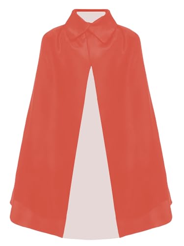 TiaoBug Magier Umhang Cape Dämon Vampir Zauberer Revers Robe für Halloween Cosplay Party Wassermelonenrot One Size von TiaoBug