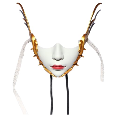 TiaoBug Masquerade Flügel Maske Schönheit Mechanische Halbmaske Cyberpunk Requisiten Für Cosplay Party Gold 2 Einheitsgröße von TiaoBug