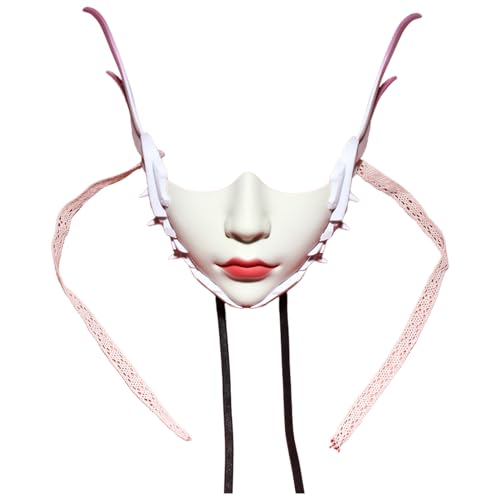 TiaoBug Masquerade Flügel Maske Schönheit Mechanische Halbmaske Cyberpunk Requisiten Für Cosplay Party Rosa 2 Einheitsgröße von TiaoBug