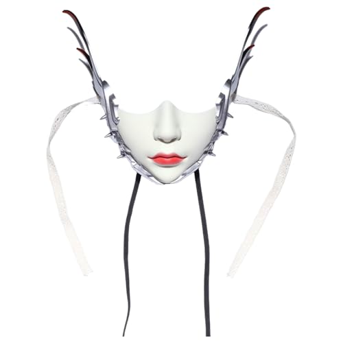 TiaoBug Masquerade Flügel Maske Schönheit Mechanische Halbmaske Cyberpunk Requisiten Für Cosplay Party Schwarz Rot 2 Einheitsgröße von TiaoBug