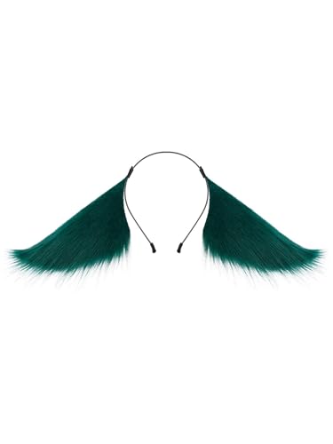 TiaoBug Tierohren-Haarreif Plüsch-Langohren-Haarreif Kostüm-Kopfbedeckung für Cosplay-Party Grün One Size von TiaoBug