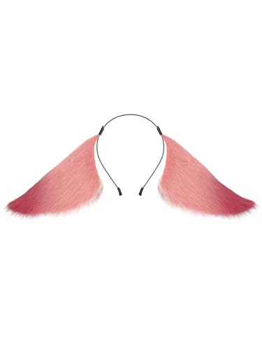 TiaoBug Tierohren-Haarreif Plüsch-Langohren-Haarreif Kostüm-Kopfbedeckung für Cosplay-Party Rosa One Size von TiaoBug
