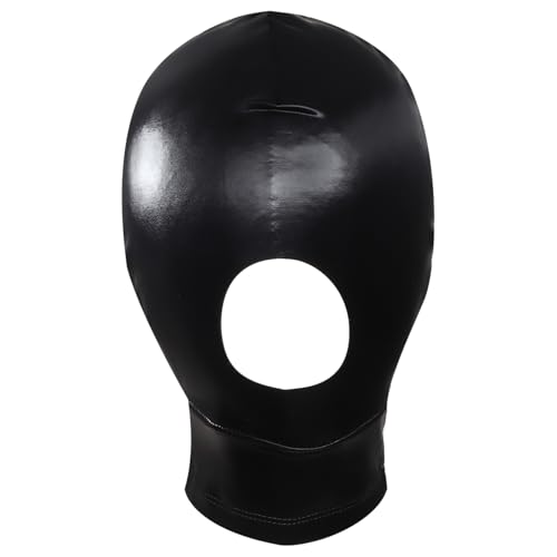 TiaoBug Unisex Pu Leder Gesichtsmaske Balaklava Lochmuster Kopfbedeckung Paar Flirten Gesichtsmasken Kostüm Accessoire Schwarz XL TiaoBug Unisex Pu Leder Gesichtsmaske Balaklava Lochmuster Kopfbedeckung Paar Flirten Gesichtsmasken Kostüm Accessoire Schwarz XL von TiaoBug
