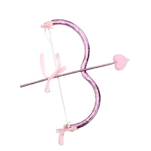 TiaoBug Valentinstag Cupid Bogen Und Pfeil Set Cupid Schleifenbogen Und Herzpfeil Kostümzubehör Für Damen Rosa Einheitsgröße von TiaoBug