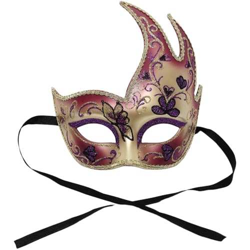 TiaoBug Venetianische Maskerademaske Glitzer Schmetterling Bemustert Halbgesichtsmaske Für Mardi Gras Motto Party Rosa Einheitsgröße TiaoBug Venetianische Maskerademaske Glitzer Schmetterling Bemustert Halbgesichtsmaske Für Mardi Gras Motto Party Rosa Einheitsgröße von TiaoBug