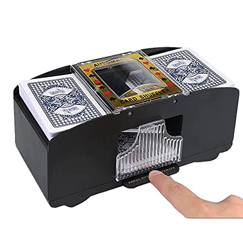 Tibeoyad Kartenmischer 2 Deck,Automatischer Mischgerät zum Mischen von Karten, Kartenmischmaschine, batteriebetriebener elektrischer Shuffler für Familienfeier, Poker/Blackjack/UNO Tibeoyad Kartenmischer 2 Deck,Automatischer Mischgerät zum Mischen von Karten, Kartenmischmaschine, batteriebetriebener elektrischer Shuffler für Familienfeier, Poker/Blackjack/UNO von Tibeoyad