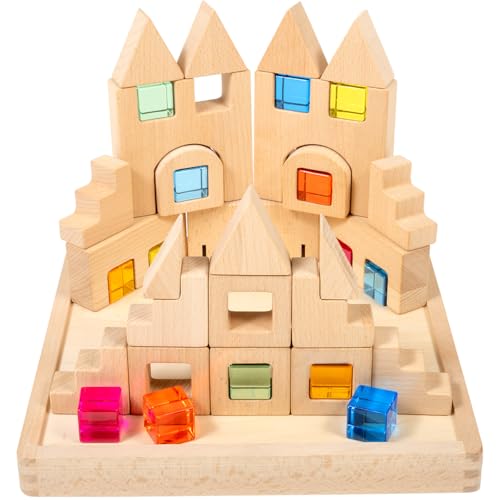 TickiT 73546 Wooden Building Blocks Gemstone - Building Cubes - Stacking Blocks - Gemstone Cubes - Small World Game von tickit