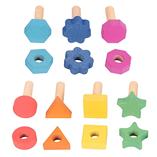 TickiT 74001 Rainbow Wooden Nuts & Bolts Pack of 7 von TickiT