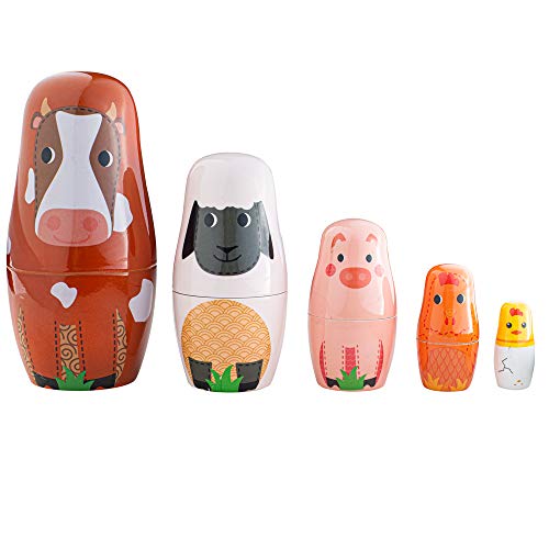 Bigjigs T0532 - Farm-Tier, Russische Dolls, Dekoration und Aufbewahrung für Kinder, Mehrfarbig Bigjigs T0532 - Farm-Tier, Russische Dolls, Dekoration und Aufbewahrung für Kinder, Mehrfarbig von Tidlo