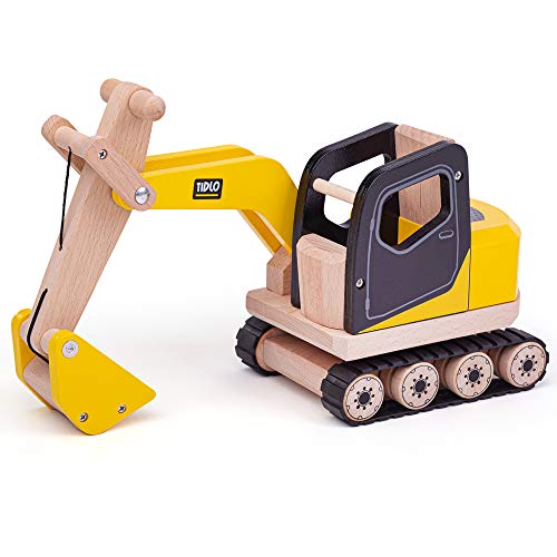 Tidlo T0415 Holzbagger Baufahrzeuge Spielzeug, Mehrfarbig von Tidlo