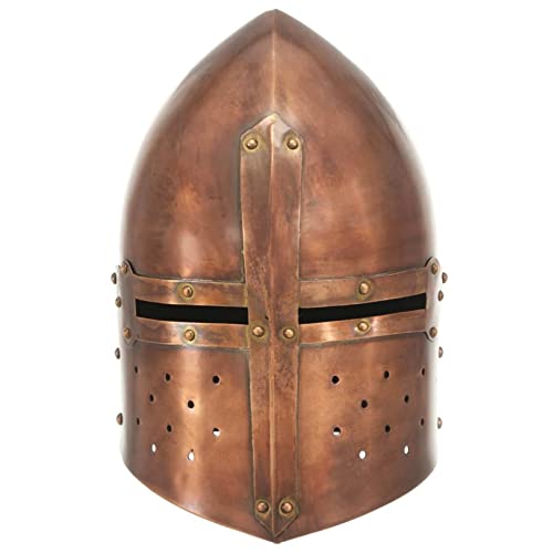 Tidyard Kreuzritter Helm Mittelalterlicher Ritterhelm Antik Replik für LARP Cosplay Halloween-Party Kreuzritterhelm Topfhelm Ritter Helm Rüstung Reenactment Stahl Kupfern Tidyard Kreuzritter Helm Mittelalterlicher Ritterhelm Antik Replik für LARP Cosplay Halloween-Party Kreuzritterhelm Topfhelm Ritter Helm Rüstung Reenactment Stahl Kupfern von Tidyard