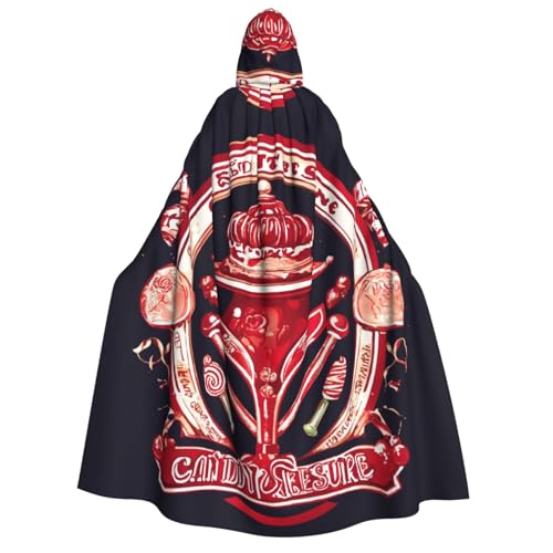 Kapuzenumhang mit Lutscher-Aufdruck, für Erwachsene, Halloween, Weihnachten, Party, Cosplay Kapuzenumhang mit Lutscher-Aufdruck, für Erwachsene, Halloween, Weihnachten, Party, Cosplay von TietYaer
