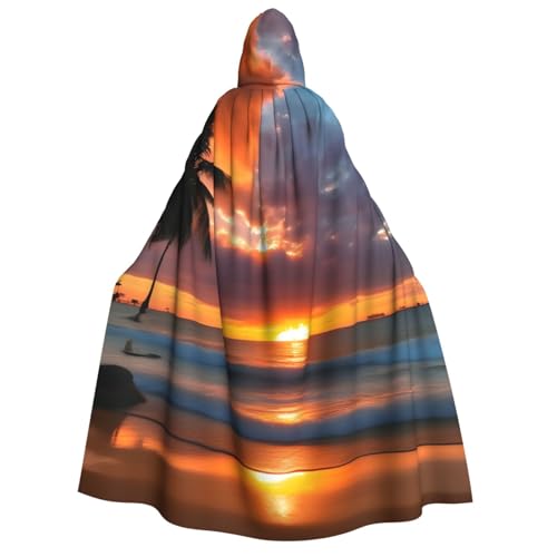 Kapuzenumhang mit Sonnenuntergang und Strandaufdruck, für Erwachsene, Halloween, Weihnachten, Party, Cosplay Kapuzenumhang mit Sonnenuntergang und Strandaufdruck, für Erwachsene, Halloween, Weihnachten, Party, Cosplay von TietYaer