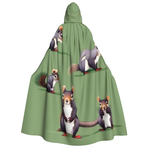 Roter Eichhörnchen-Aufdruck, Kapuzenumhang für Erwachsene, Halloween, Weihnachtsfeier Roter Eichhörnchen-Aufdruck, Kapuzenumhang für Erwachsene, Halloween, Weihnachtsfeier von TietYaer