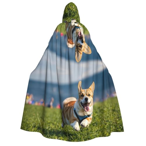 Süßer Corgi-Aufdruck, Erwachsenen-Umhang, Kapuzenmantel, Umhang, Halloween, Kapuzenumhang, Weihnachten, Party, Cosplay Süßer Corgi-Aufdruck, Erwachsenen-Umhang, Kapuzenmantel, Umhang, Halloween, Kapuzenumhang, Weihnachten, Party, Cosplay von TietYaer