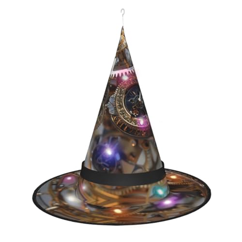 TietYaer Clock Gear Halloween Druck Hexenhut Hexenhut Cosplay LED Halloween Dekoration Hexenhut für Erwachsene TietYaer Clock Gear Halloween Druck Hexenhut Hexenhut Cosplay LED Halloween Dekoration Hexenhut für Erwachsene von TietYaer