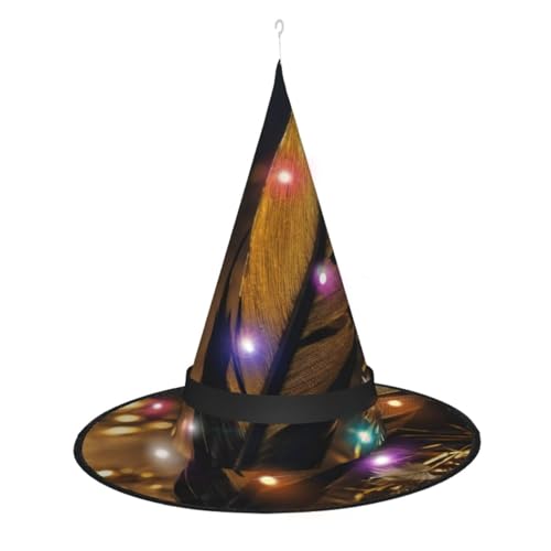 TietYaer Halloween Hexenhut mit Federdruck Hexenhut Hexenhut Cosplay LED Halloween Dekoration Hexenhut für Erwachsene TietYaer Halloween Hexenhut mit Federdruck Hexenhut Hexenhut Cosplay LED Halloween Dekoration Hexenhut für Erwachsene von TietYaer