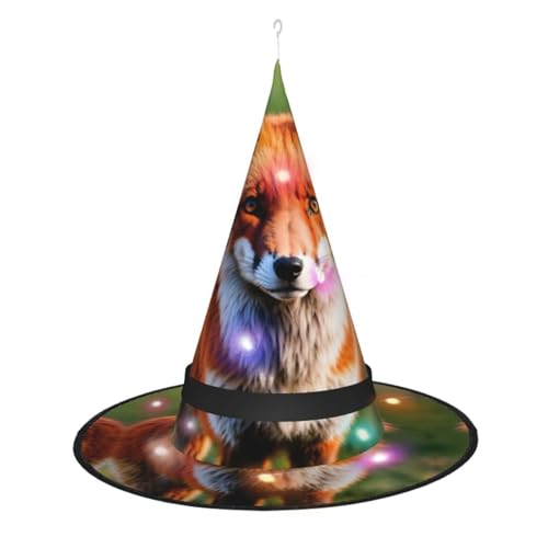 TietYaer Halloween Hexenhut mit Fuchs Druck Hexe Cosplay LED Halloween Dekoration Hexenhut für Erwachsene TietYaer Halloween Hexenhut mit Fuchs Druck Hexe Cosplay LED Halloween Dekoration Hexenhut für Erwachsene von TietYaer