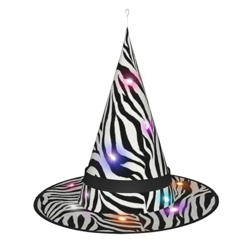 TietYaer Hexenhut mit Zebramuster, Halloween-Dekoration, Hexenhut, Halloween-Dekoration, Hexenhut für Erwachsene TietYaer Hexenhut mit Zebramuster, Halloween-Dekoration, Hexenhut, Halloween-Dekoration, Hexenhut für Erwachsene von TietYaer