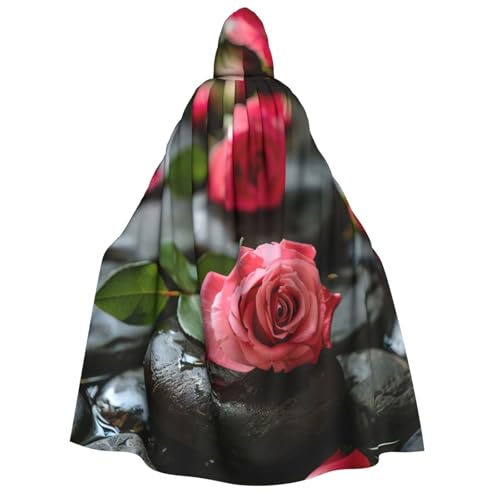 TietYaer Spa Umhang mit Kapuze und Rosen-Motiv, für Erwachsene, mit Kapuze, Halloween, Weihnachten TietYaer Spa Umhang mit Kapuze und Rosen-Motiv, für Erwachsene, mit Kapuze, Halloween, Weihnachten von TietYaer