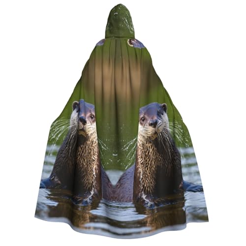 Umhang mit Kapuze für Erwachsene, niedlicher brauner Otter-Druck, für Halloween, Weihnachtsfeier Umhang mit Kapuze für Erwachsene, niedlicher brauner Otter-Druck, für Halloween, Weihnachtsfeier von TietYaer