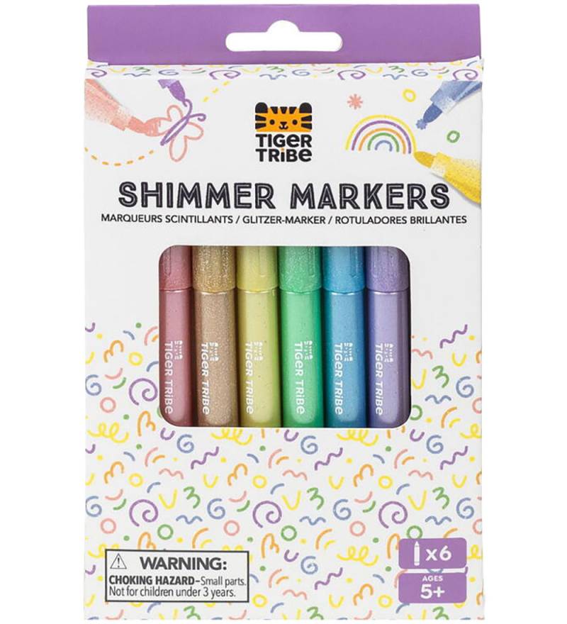 Tiger Tribe Filzstifte - Shimmer Markierungen - 6 st. - Tiger Tribe - One Size - Filzstifte Tiger Tribe Filzstifte - Shimmer Markierungen - 6 st. - Tiger Tribe - One Size - Filzstifte von Tiger Tribe