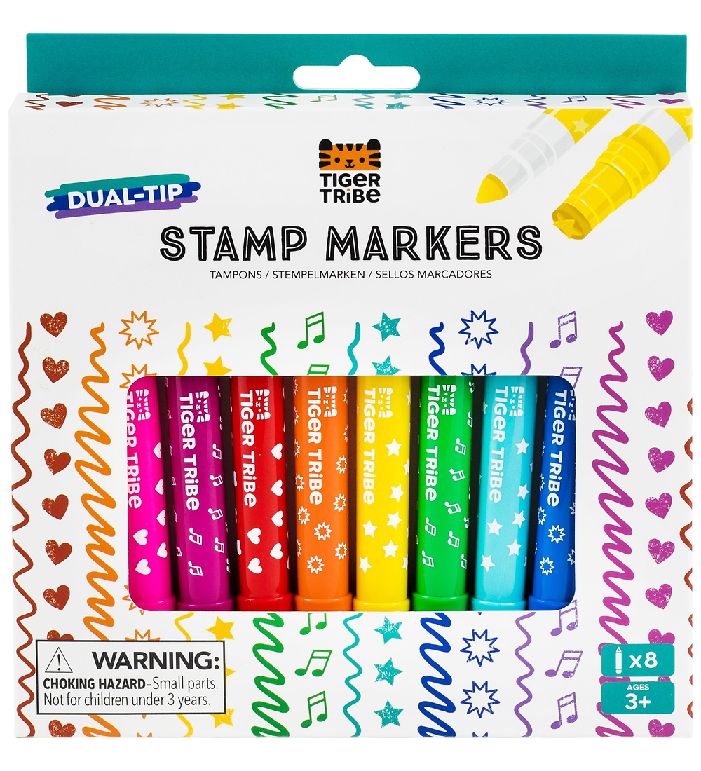 Tiger Tribe Filzstifte m. Stempel - 8 st. - Stempelmarker mit zw - Tiger Tribe - One Size - Filzstifte Tiger Tribe Filzstifte m. Stempel - 8 st. - Stempelmarker mit zw - Tiger Tribe - One Size - Filzstifte von Tiger Tribe