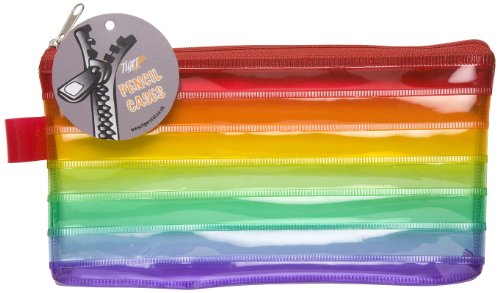 1 x A5 Mehrfarbig Bleistift Fällen Regenbogen bunt Etui mit Reißverschluss Tasche PP (25 x 19 cm) von Tiger