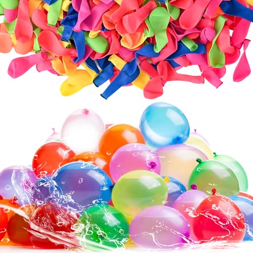 Tigvio 1000 Stück Wasserbomben, Wasserballons Set, Bunt Wasserbomben Wiederverwendbar, Wasserbomben Luftballons, Mini Luftballons für Kinder Wasserspiele Sommer Draussen Party Sommergeschenk von Tigvio