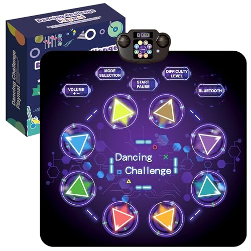 Tigvio Tanzmatte, Wiederaufladbar Tanzmatte für Kinder ab 3 4 5 6 7 8 9 10 11 12 Jahre, Musikmatte mit 8 LED Leuchten und Bluetooth, Kinder Spielzeug Weihnachten Geschenke Mädchen 3-12 Jahre Tigvio Tanzmatte, Wiederaufladbar Tanzmatte für Kinder ab 3 4 5 6 7 8 9 10 11 12 Jahre, Musikmatte mit 8 LED Leuchten und Bluetooth, Kinder Spielzeug Weihnachten Geschenke Mädchen 3-12 Jahre von Tigvio