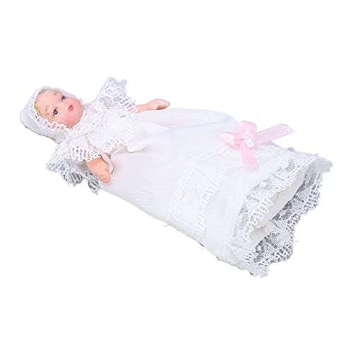 Tihebeyan 1/12 Mini Keramik Babypuppe Bewegliche Biegerkindmodell Einzigartiges Puppenhaus DIY Accessoires Kleinkinder Dekoration Premium Keramikmaterial von Tihebeyan