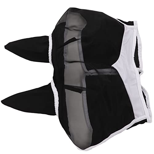 Tihebeyan Abnehmbare Mesh Horse Fly Maske Elastic UV -Schutz Atmungsaktive Pferde -Augen Maske mit Ohren, Ideal für Mücken und UV Schutzpferdversorgung (S) von Tihebeyan