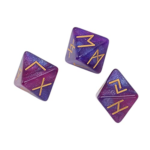 Tihebeyan Astrologie Lernen Polyedrische Würfel Set MITIC Divination 8 Seiten für Erwachsene 3pcs Runa für Bessere Entscheidungen (Lila-blau) von Tihebeyan