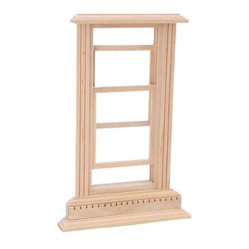 Tihebeyan Dollhouse -Fenster, 1:12 Dollhouse Schärpe Rahmen Holz mit Basswood PVC LIFELICE Szenerie Photography Requisite Home Dekoration von Tihebeyan