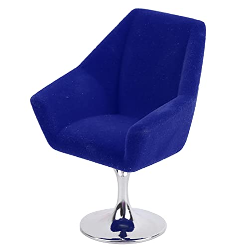 Tihebeyan Exquisite Schnitzmini Möbel Sessel für 1:12 Skala Miniaturpuppenhaus Flockungsstuhl (Blue) von Tihebeyan