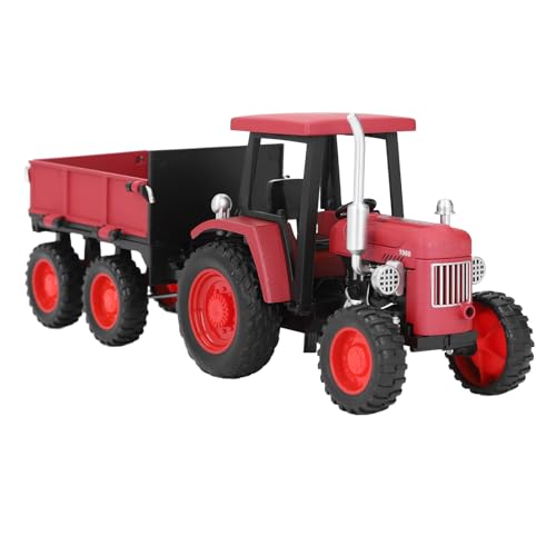 Tihebeyan Kids Vintage Tractor Toy Model mit Kompaktem Design, Batteriebetriebenes Fahrzeug für Tägliche Unterhaltung, Perfekte Home Office Desk Dekoration (Rot) von Tihebeyan