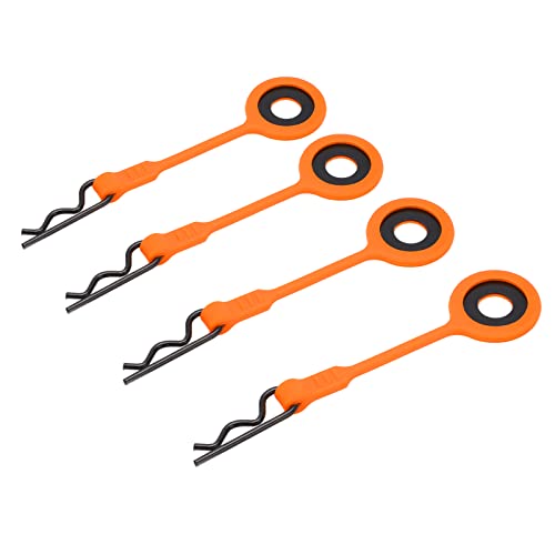 Tihebeyan Langlebige Eisen- und Silikon -RC Körperclips Stifte Set, Perfekt für die Schalenreparatur 4pcs RC Autozubehör für Gen8, Ideal für Autoenthusiasten (ORANGE) von Tihebeyan