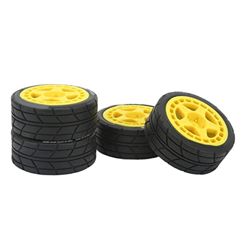 Tihebeyan Starke RC -Radreifen, Hohe Abriebfestigkeit, Stabiles Fahrerlebnis, Einfache Installation und Starke Unterstützung, Ausgezeichneter Griff und Handhabung für 1/10 RC -Auto Upgrade (Yellow) von Tihebeyan