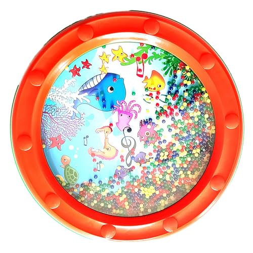 Tihebeyan Wave Perle Ocean Drum Bildung Plastik Percussion für Kinder Erwachsene, Charmanter Klang Attraktive Designreise Warten, Plastik (10in Orange) von Tihebeyan