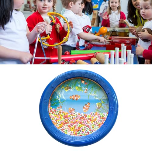 Tihebeyan Wave Perle Ocean Drum Bildung Plastik Percussion für Kinder Erwachsene, Charmanter Klang Attraktive Designreise Warten, Plastik (6in blaues Fischmuster) von Tihebeyan