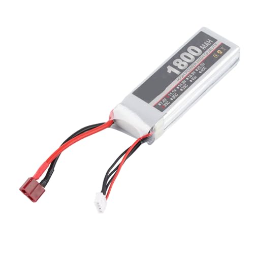 Tihebeyan Zuverlässige und Sichere Lipo -Batterie 1800mAh 25c Wiederaufladbar für RC -Flugzeugflugzeuge Hubschrauber, Stabile Ausgangsspannungsmodell Flugzeugbatterie für die Gewährungsorientierte von Tihebeyan