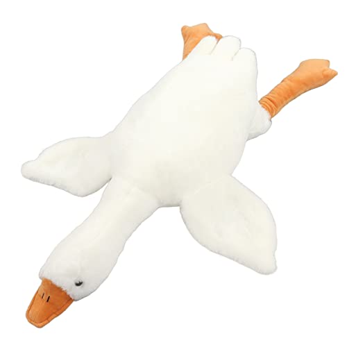 Schwan Stofftier, Gans Plüsch Stuffed Toy Riesige Plüschtiere Ente Puppe Weiches Kuscheltier Schlafkissen Kissen Bett Sofa Boden Spielzeug Kinder Mädchen Geburtstagsgeschenk Weiß 1.3M von Tiiyee