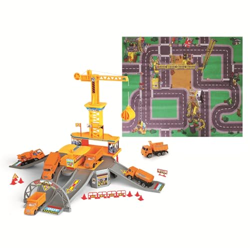 Baustellen Spielset Baustelle LKW Kipper Kran Absperrung Zubehör inkl. Spielteppich Spielzeug für Kinder Baustellen Spielset Baustelle LKW Kipper Kran Absperrung Zubehör inkl. Spielteppich Spielzeug für Kinder von TikTakToo