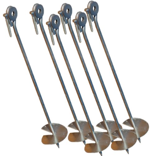 Tiktaktoo Bodenanker eindrehbar für Schaukel etc. 58 cm verzinkt von LoggyLand® (6er-Set) von TikTakToo