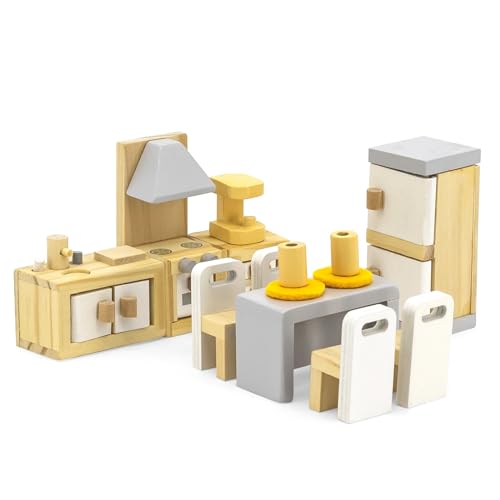 Puppenhaus Möbel aus Holz Puppenstube für Biegepüppchen Puppenmöbel Set Küche/Esszimmer Puppenhaus Möbel aus Holz Puppenstube für Biegepüppchen Puppenmöbel Set Küche/Esszimmer von TikTakToo