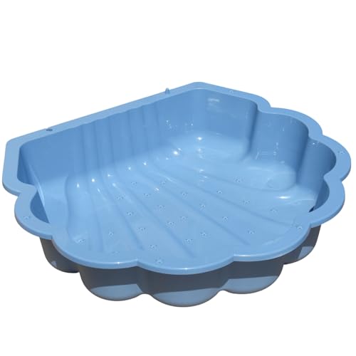 Sand- und Wassermuschel – Planschbecken für Kinder & Tiere, 86 cm, langlebig, sicher & einfach I Sandkasten ohne Abdeckung (1-teilig) (Pastell blau Sterne) von TikTakToo