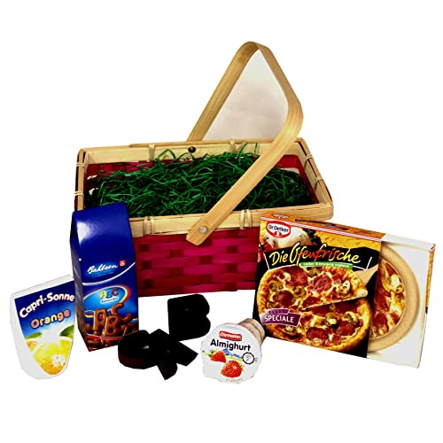Spankorb gefüllt Spielzeug Kaufladen Zubehör Joghurt Pizza Russisch Brot Capri von TikTakToo