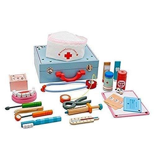 TikTakToo Doktor-Koffer aus Holz Arztkoffer Spielset Medizinische Kits Rollenspiel Spielzeug für Kinder von TikTakToo
